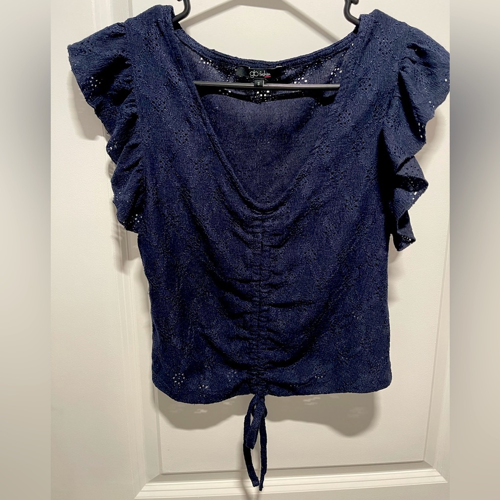 gb fashion London navy blue blouse (small)